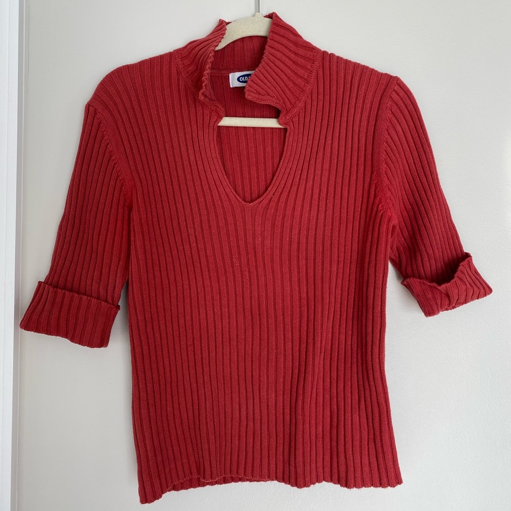 Vintage 3/4 Length Arm Red Sweater